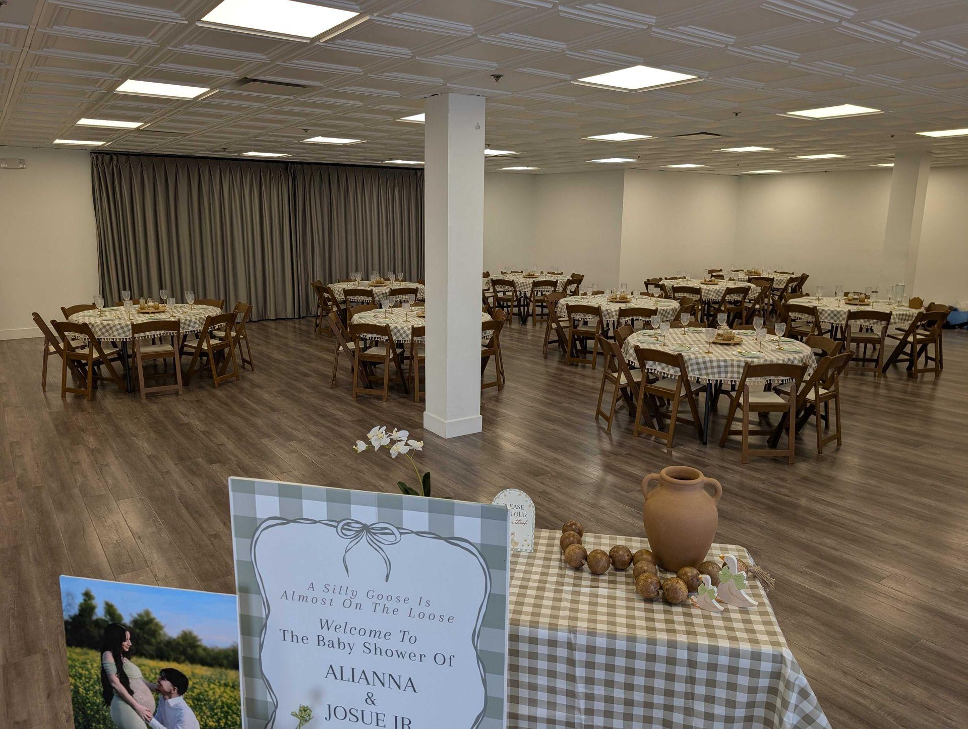 Granite City Workspaces event space set up for a private event